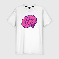Футболка slim-fit Pinky brain, цвет: белый
