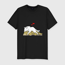Мужская slim-футболка Волчья любовь
