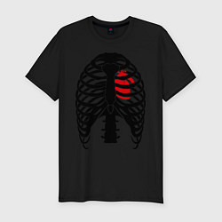 Мужская slim-футболка Ребра с сердцем