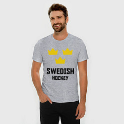 Футболка slim-fit Swedish Hockey, цвет: меланж — фото 2