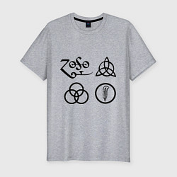 Футболка slim-fit Led Zeppelin: symbols, цвет: меланж