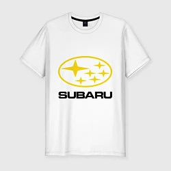 Мужская slim-футболка Subaru Logo