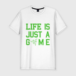 Мужская slim-футболка Life is just a game