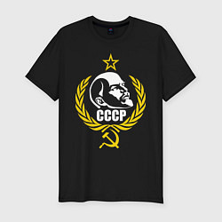 Мужская slim-футболка Вождь СССР