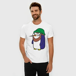 Футболка slim-fit Пингвин в шапке, цвет: белый — фото 2