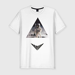 Мужская slim-футболка Геометрический астронавт