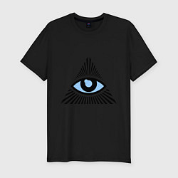 Мужская slim-футболка Всевидящее око (глаз в треугольнике)