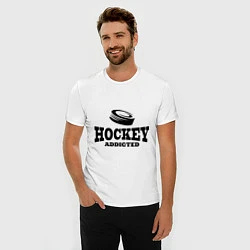 Футболка slim-fit Hockey addicted, цвет: белый — фото 2