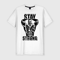 Футболка slim-fit Stay strong, цвет: белый