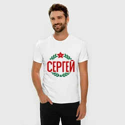 Футболка slim-fit Сергей, цвет: белый — фото 2