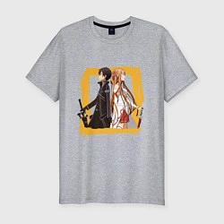 Мужская slim-футболка Asuna & Kirito