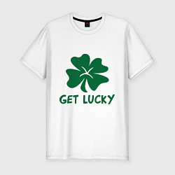 Футболка slim-fit Get lucky, цвет: белый