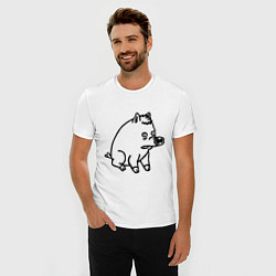 Футболка slim-fit Pig, цвет: белый — фото 2