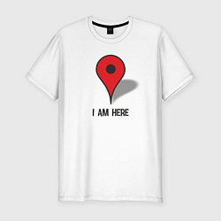 Футболка slim-fit I am here, цвет: белый