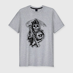 Футболка slim-fit Sons Of Anarchy: Death, цвет: меланж