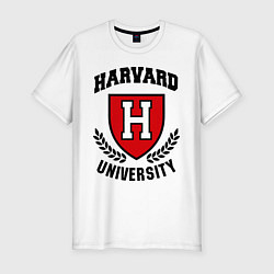 Футболка slim-fit Harvard University, цвет: белый