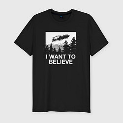 Футболка slim-fit BttF: I Want bo believe, цвет: черный