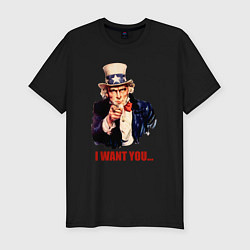 Мужская slim-футболка I want you