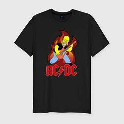 Мужская slim-футболка AC/DC Homer