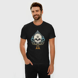 Футболка slim-fit Череп (skull) (цветной), цвет: черный — фото 2