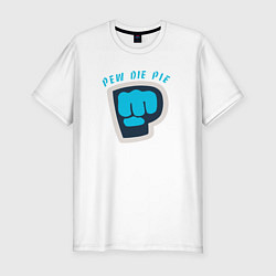 Мужская slim-футболка Pew Die Pie брофист знак