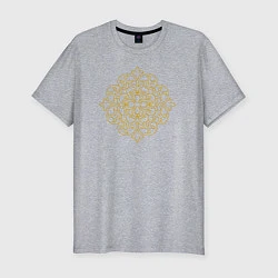Мужская slim-футболка Золотой цветок