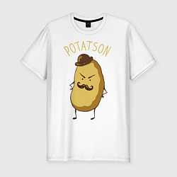 Футболка slim-fit Potatson, цвет: белый