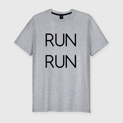 Футболка slim-fit BTS: RUN RUN, цвет: меланж