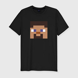 Футболка slim-fit Minecraft: Man Face, цвет: черный