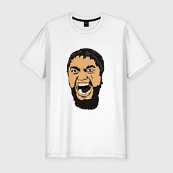 Футболка slim-fit Леонид - this is Sparta meme, цвет: белый