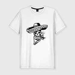 Мужская slim-футболка Мексиканский череп