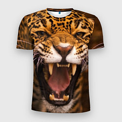 Футболка спортивная мужская Ярость леопарда, цвет: 3D-принт
