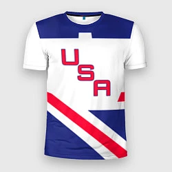 Футболка спортивная мужская Сборная USA: домашняя форма, цвет: 3D-принт
