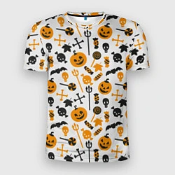 Мужская спорт-футболка Узор Halloween