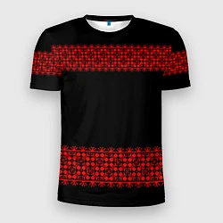 Футболка спортивная мужская Славянский орнамент (на чёрном), цвет: 3D-принт