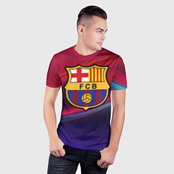 Футболка спортивная мужская ФК Барселона, цвет: 3D-принт — фото 2