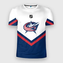 Футболка спортивная мужская NHL: Columbus Blue Jackets, цвет: 3D-принт
