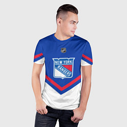 Футболка спортивная мужская NHL: New York Rangers, цвет: 3D-принт — фото 2