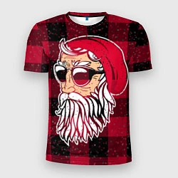Мужская спорт-футболка Санта хипстер