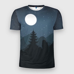 Мужская спорт-футболка Ночная пагода