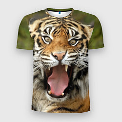 Футболка спортивная мужская Удивленный тигр, цвет: 3D-принт