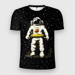 Мужская спорт-футболка Космонавт с уточкой