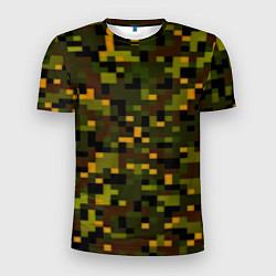 Мужская спорт-футболка Камуфляж пиксельный: хаки