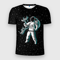 Мужская спорт-футболка Космонавт с котами