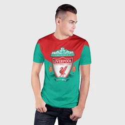 Футболка спортивная мужская Liverpool: Green style, цвет: 3D-принт — фото 2