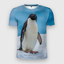 Мужская спорт-футболка Пингвин на айсберге