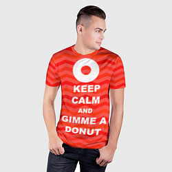 Футболка спортивная мужская Keep Calm & Gimme a donut, цвет: 3D-принт — фото 2