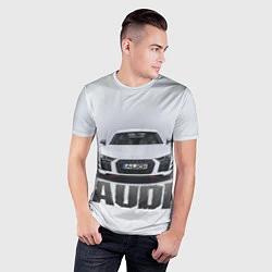 Футболка спортивная мужская Audi серебро, цвет: 3D-принт — фото 2