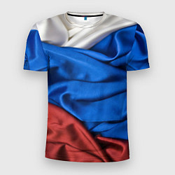 Футболка спортивная мужская Российский Триколор, цвет: 3D-принт