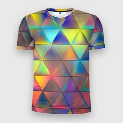 Мужская спорт-футболка Разноцветные треугольники